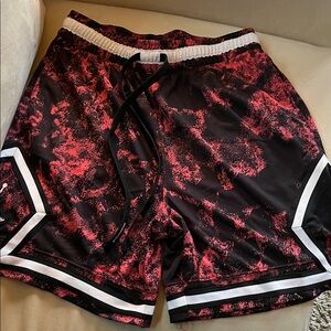 Nike Jordan Black and Light Red Basketball Shorts